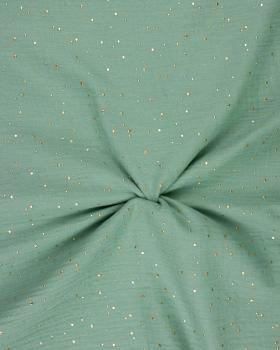 Muslin gold dots sky Eucalyptus Green - Tissushop