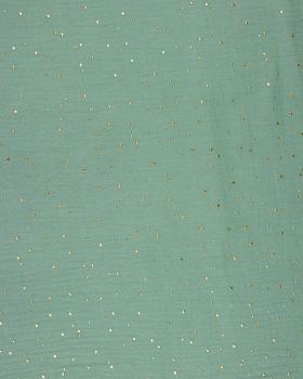 Muslin gold dots sky Eucalyptus Green - Tissushop