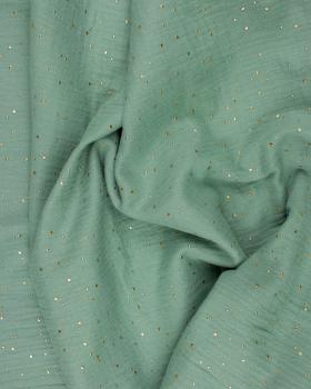 Muslin gold dots sky Eucalyptus Green - Tissushop