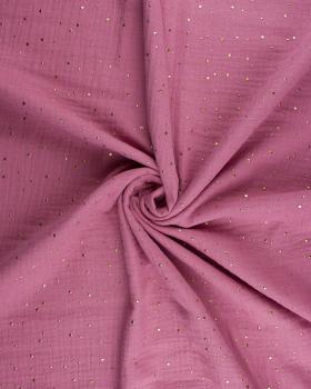 Double gaze pois doré Rose - Tissushop