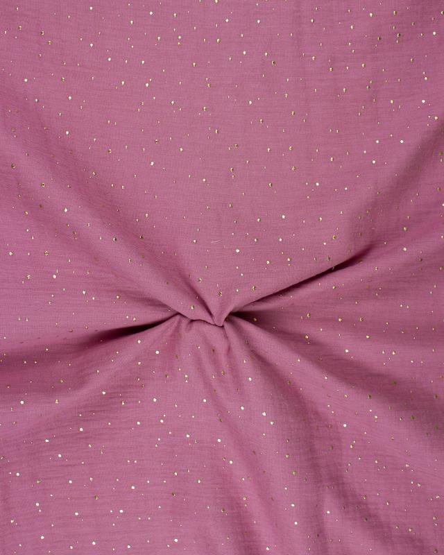 Muslin gold dots sky Pink - Tissushop