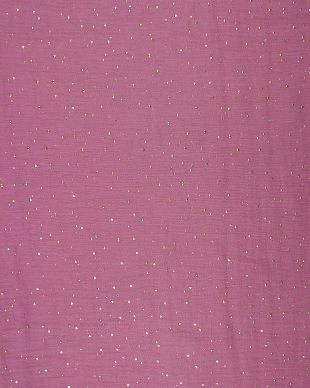 Double gaze pois doré Rose - Tissushop