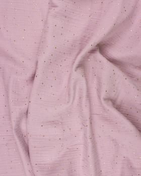 Muslin gold dots sky Powder Pink - Tissushop