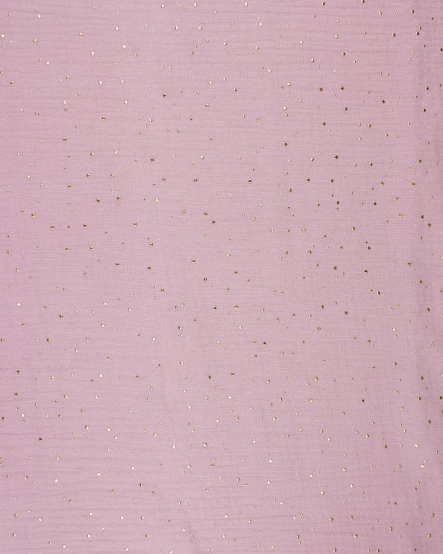 Muslin gold dots sky Powder Pink - Tissushop