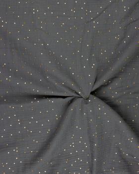 Muslin gold dots sky Grey - Tissushop