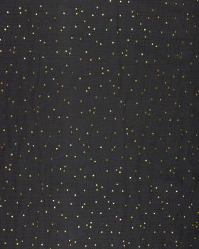 Muslin gold dots sky Dark Grey - Tissushop