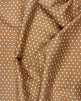 Cotton Popelin White stars on a background Beige - Tissushop