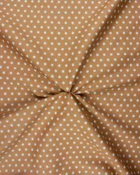 Cotton Popelin White stars on a background Beige - Tissushop