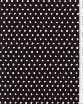 Cotton Popelin White stars on a background Black - Tissushop