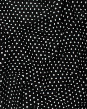 Cotton Popelin White stars on a background Black - Tissushop