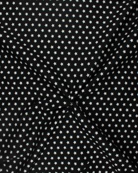 Cotton Popelin White stars on a background Black - Tissushop