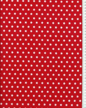 Popeline de Coton Etoiles blanches sur fond Rouge - Tissushop