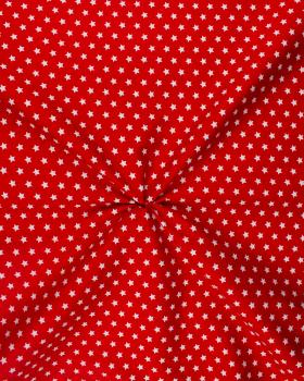 Cotton Popelin White stars on a background Red - Tissushop