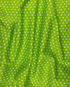 Cotton Popelin White stars on a background Spring Green - Tissushop