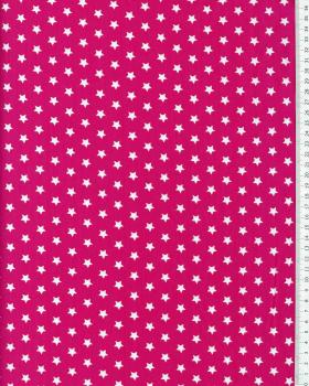 Cotton Popelin White stars on a background Pink - Tissushop