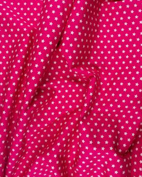 Cotton Popelin White stars on a background Pink - Tissushop