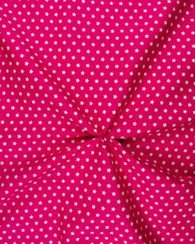 Cotton Popelin White stars on a background Pink - Tissushop
