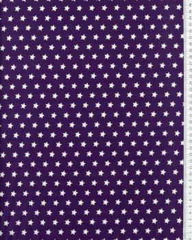 Cotton Popelin White stars on a background Purple - Tissushop