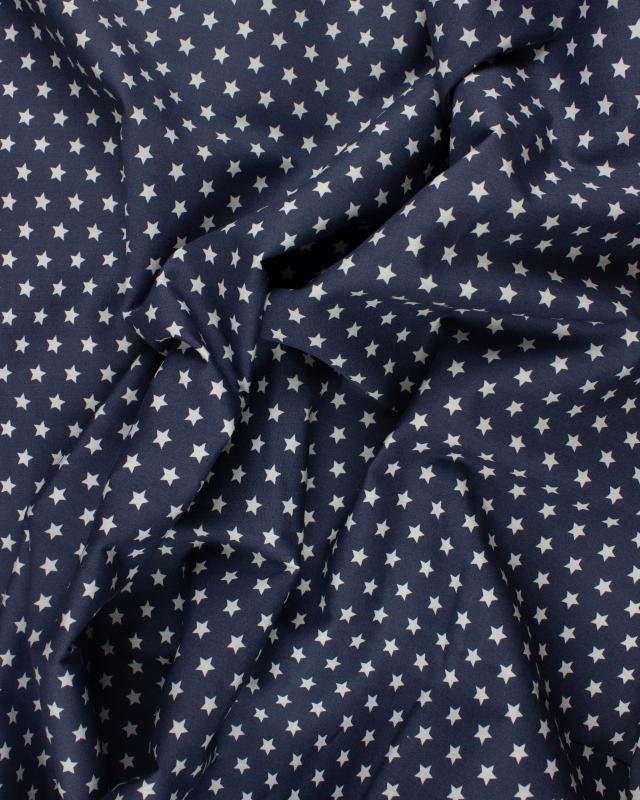 Cotton Popelin White stars on a background Dark Grey - Tissushop