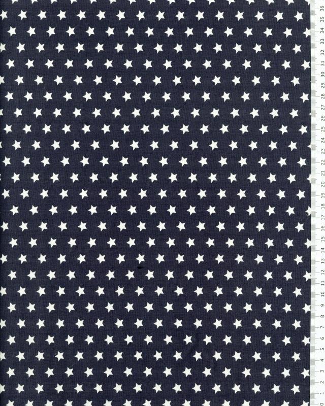 Cotton Popelin White stars on a background Dark Grey - Tissushop