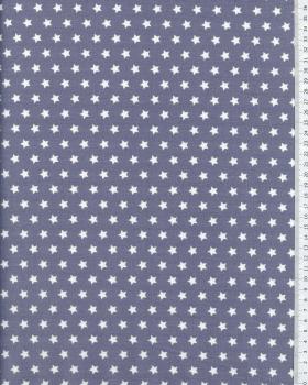 Cotton Popelin White stars on a background Light Grey - Tissushop