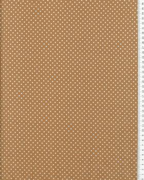 Cotton Popelin White Dot on a background Beige - Tissushop