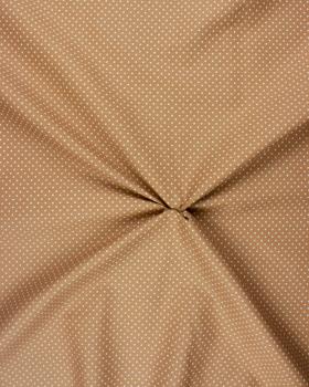 Cotton Popelin White Dot on a background Beige - Tissushop