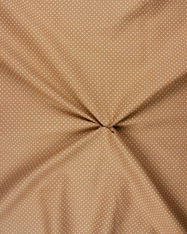 Cotton Popelin White Dot on a background Beige - Tissushop