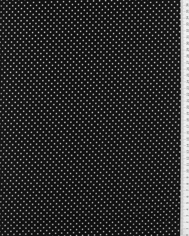 Cotton Popelin White Dot on a background Black - Tissushop
