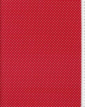 Cotton Popelin White Dot on a background Red - Tissushop