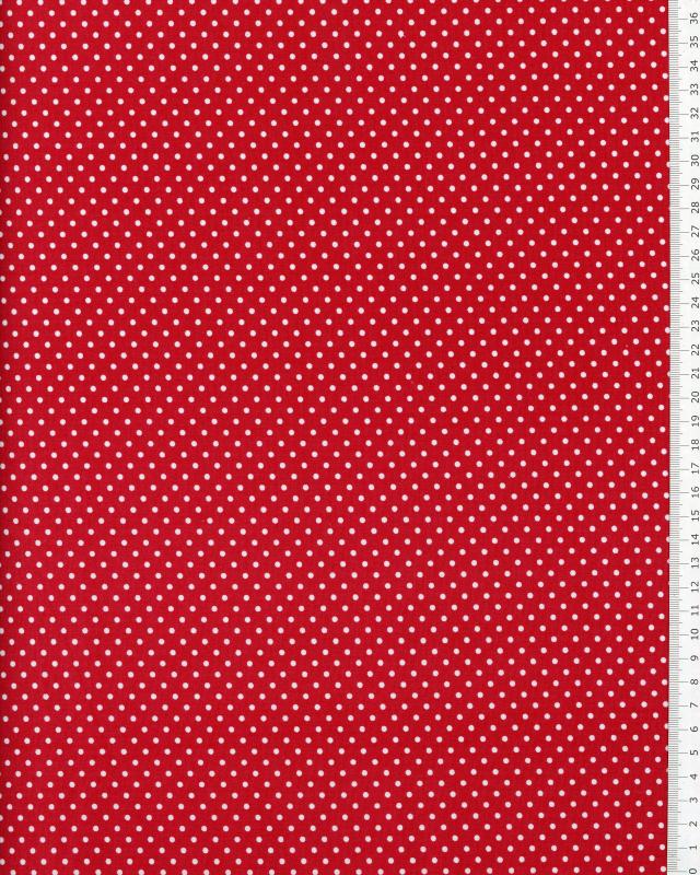 Cotton Popelin White Dot on a background Red - Tissushop