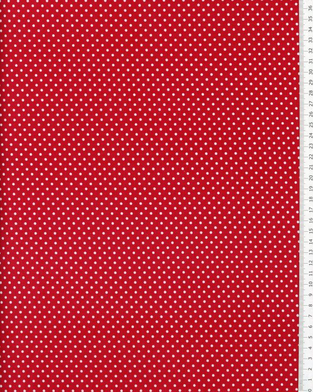 Cotton Popelin White Dot on a background Red - Tissushop