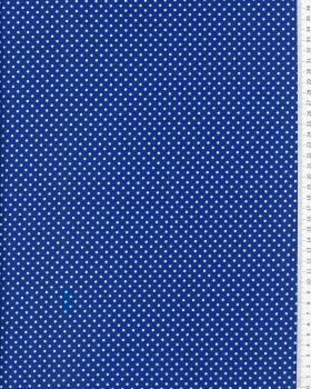 Popeline de Coton Petits Pois Blancs sur fond Bleu - Tissushop