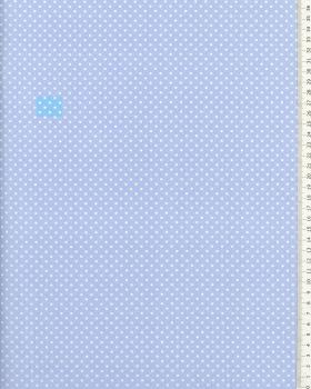 Cotton Popelin White Dot on a background Light Blue - Tissushop