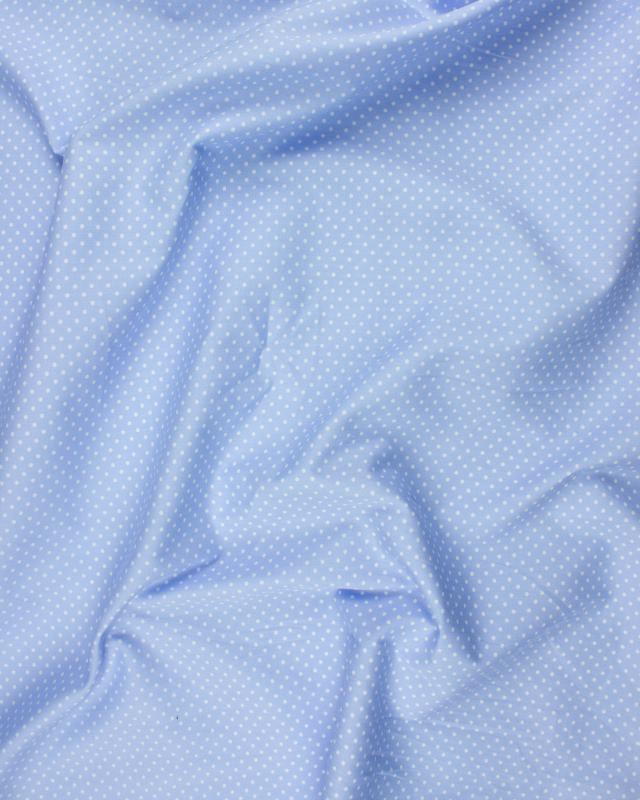 Cotton Popelin White Dot on a background Light Blue - Tissushop