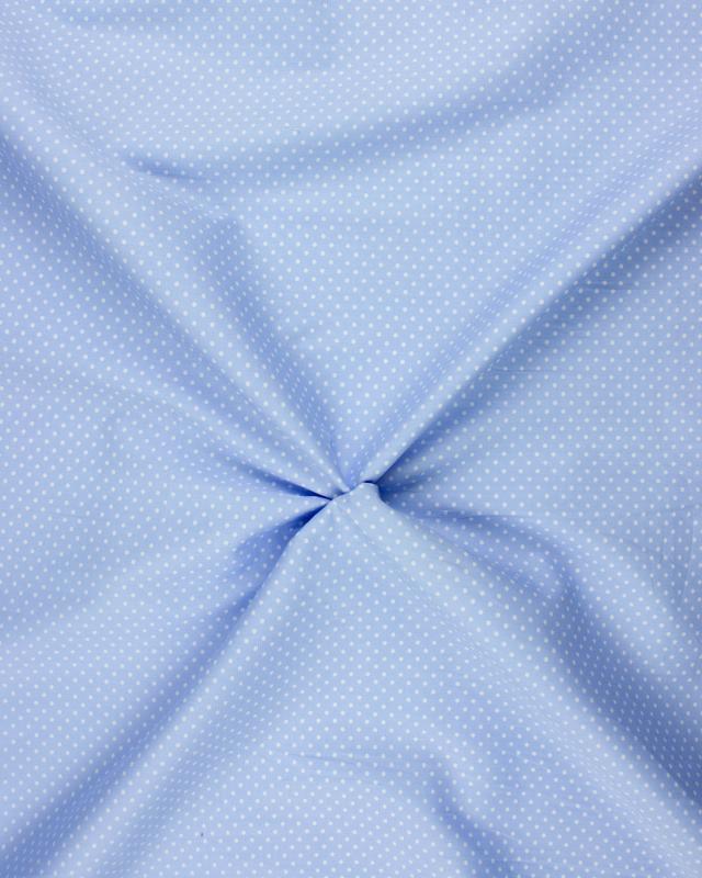 Cotton Popelin White Dot on a background Light Blue - Tissushop