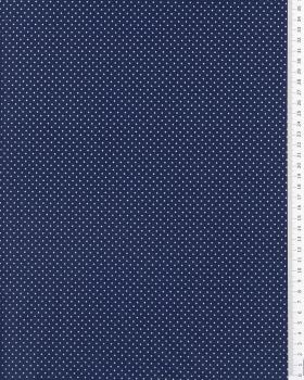 Cotton Popelin White Dot on a background Navy Blue - Tissushop