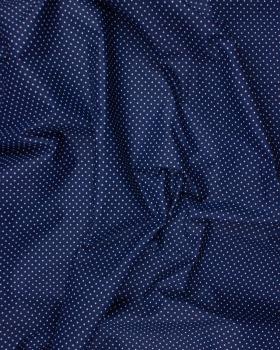 Cotton Popelin White Dot on a background Navy Blue - Tissushop