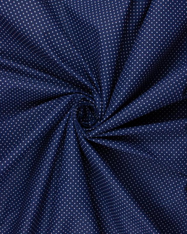 Cotton Popelin White Dot on a background Navy Blue - Tissushop