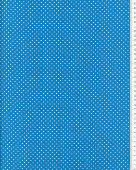 Cotton Popelin White Dot on a background Turquoise Blue - Tissushop