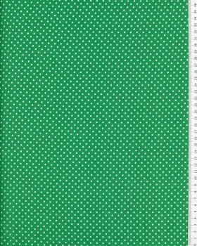 Cotton Popelin White Dot on a background Green - Tissushop