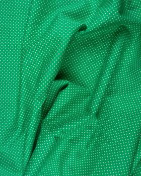 Cotton Popelin White Dot on a background Green - Tissushop