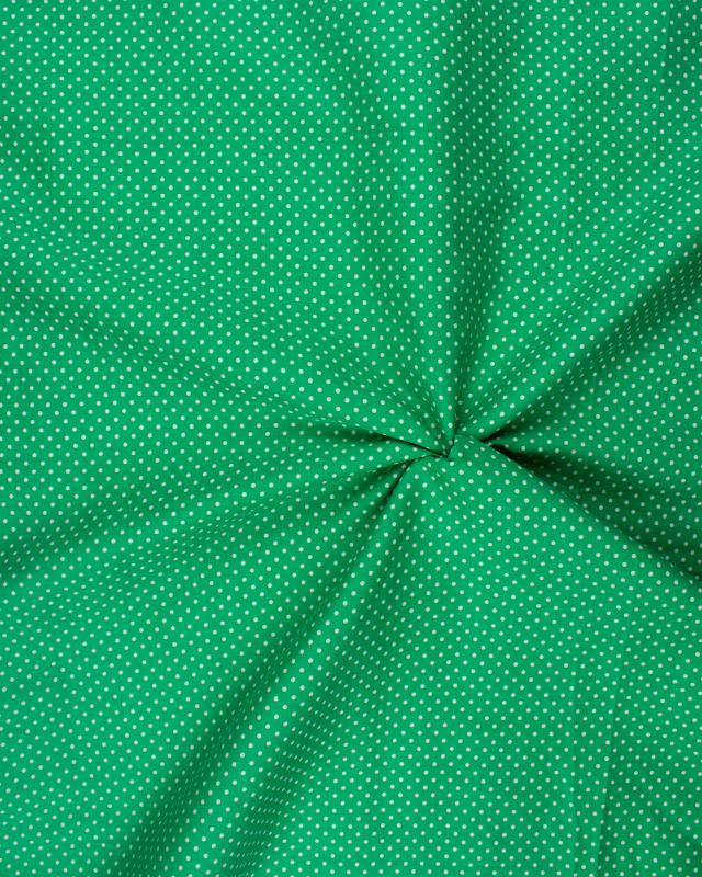 Cotton Popelin White Dot on a background Green - Tissushop