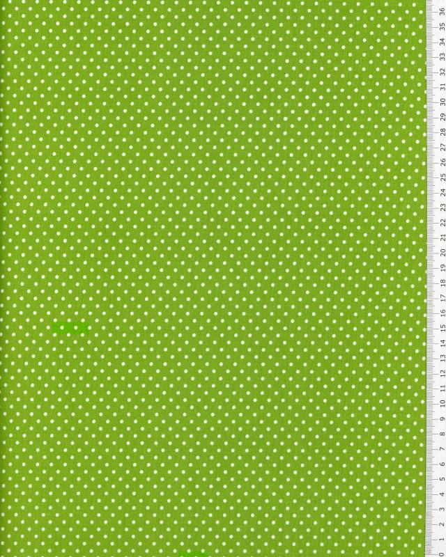 Cotton Popelin White Dot on a background Spring Green - Tissushop