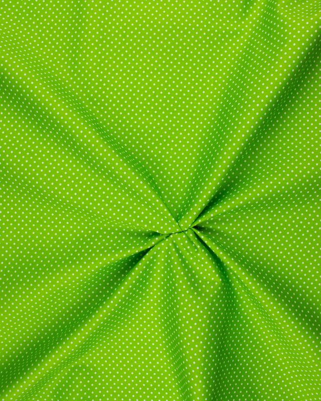 Cotton Popelin White Dot on a background Spring Green - Tissushop