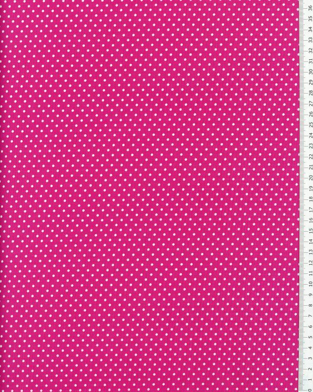 Cotton Popelin White Dot on a background Pink - Tissushop