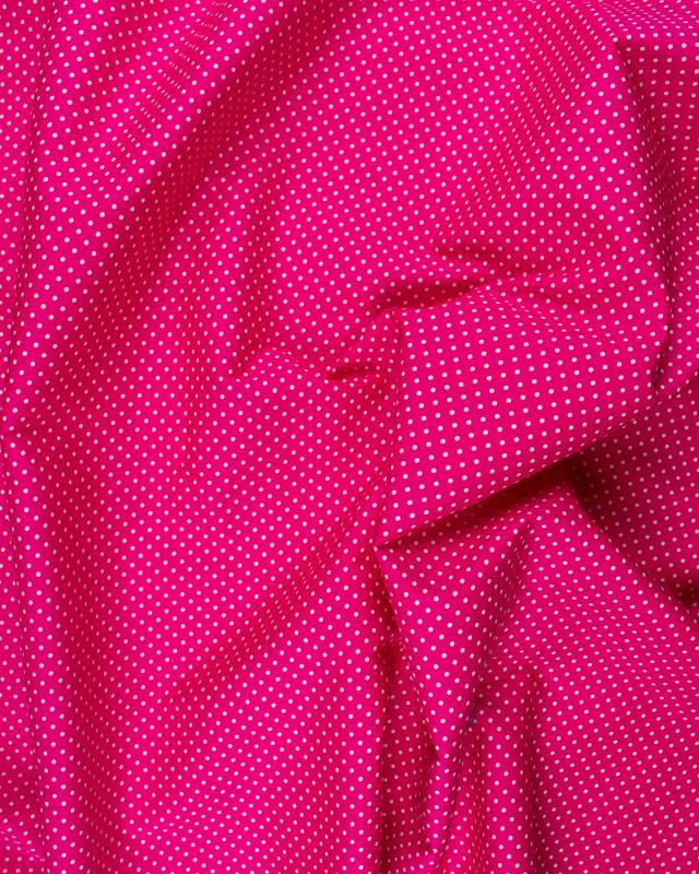 Cotton Popelin White Dot on a background Pink - Tissushop