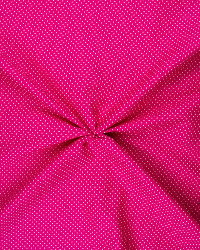 Cotton Popelin White Dot on a background Pink - Tissushop