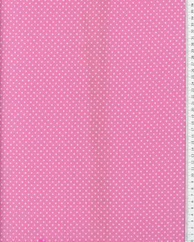Popeline de Coton Petits Pois Blancs sur fond Rose Bonbon - Tissushop