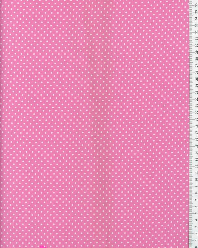 Cotton Popelin White Dot on a background Light Pink - Tissushop